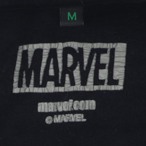 Marvel Black M Pullover Hoodie for Unisex Adults