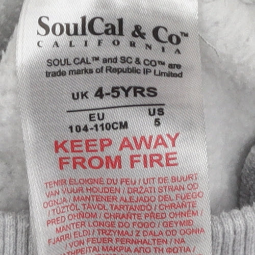 SoulCal Grey Boys Pullover Hoodie 4-5 Years