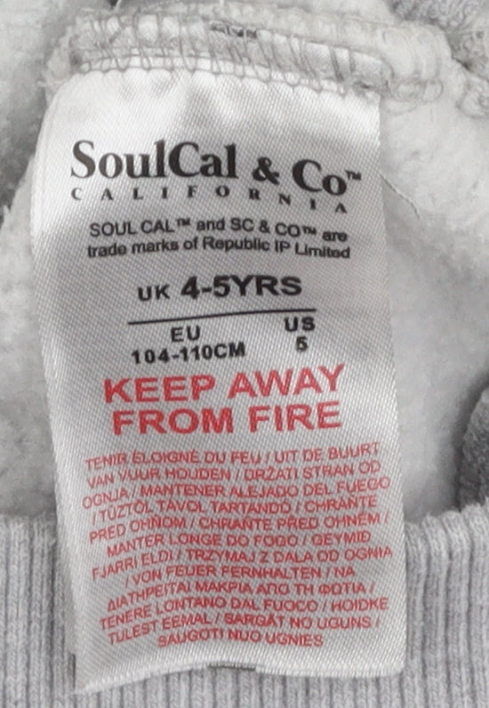 SoulCal Grey Boys Pullover Hoodie 4-5 Years