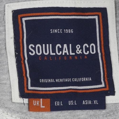 SoulCal & Co Men's Grey Hooded Jacket L