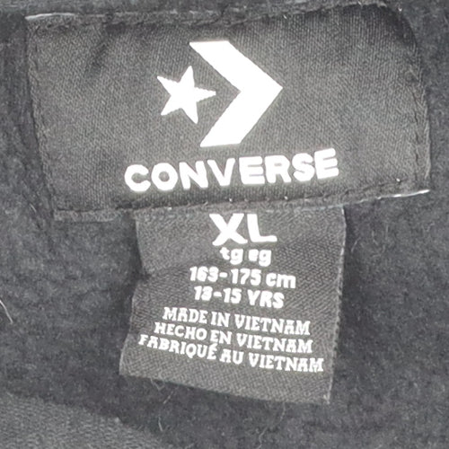 Converse Boys Black XL Pullover Hoodie with Logo