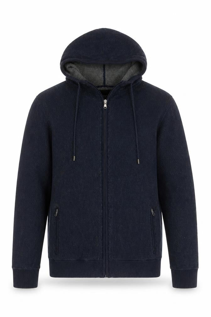 Front view of Maison Cinqcent Men's Black Hooded Jacket M