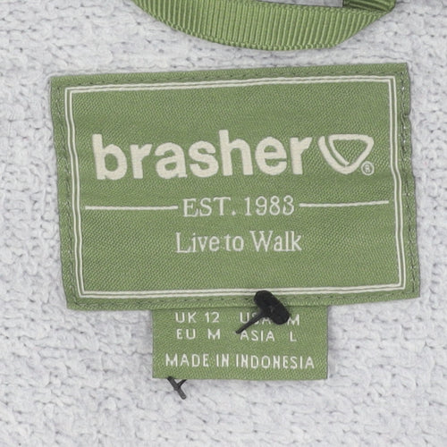 Brasher Women's Grey Mid-Length Fleece Jacket Size 12