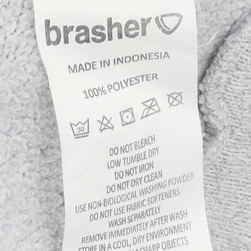 Brasher Women's Grey Mid-Length Fleece Jacket Size 12