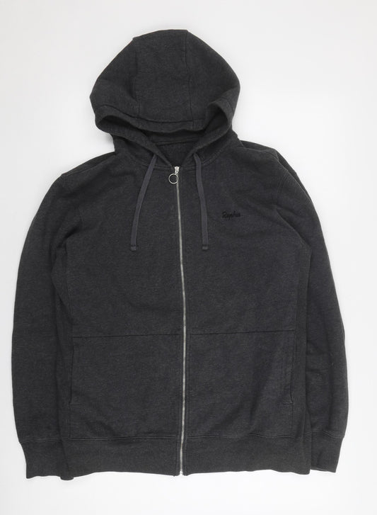 Rapha Men's Black Full Zip Logo Hoodie L Regular