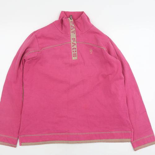 Cooper Phils Women's Pink Sweatshirt Size 12 Graphic 1/4 Zip