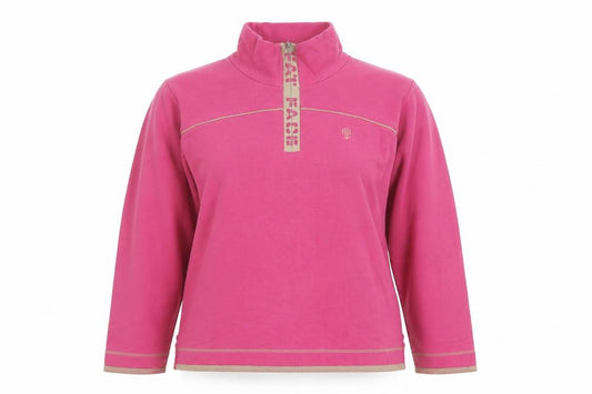 Front view of Cooper Phils Women's Pink Sweatshirt, size 12, Graphic 1/4 Zip