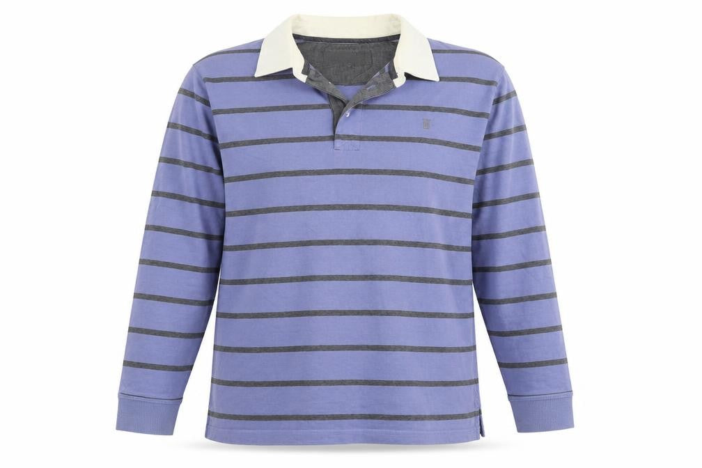 Marks and Spencer Mens Blue Striped XL Long Sleeve Shirt