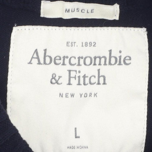 Abercrombie & Fitch Men's Black V-Neck Pullover Jumper L