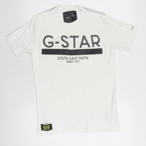 G-Star Raw Men's White Medium Graphic T-Shirt