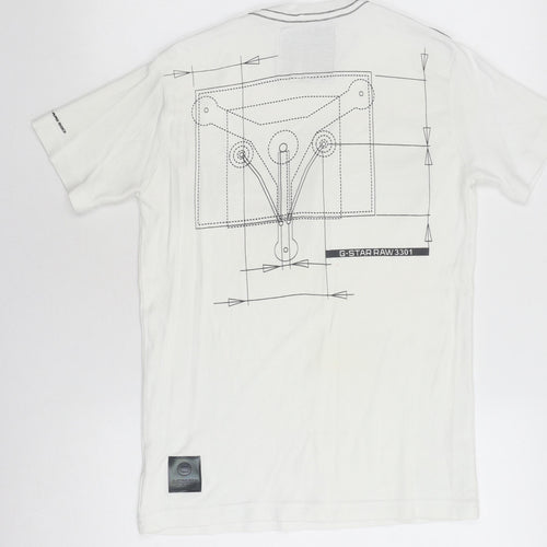 G-Star Raw Men's White Medium Graphic T-Shirt