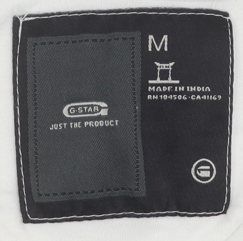 G-Star Raw Men's White Medium Graphic T-Shirt