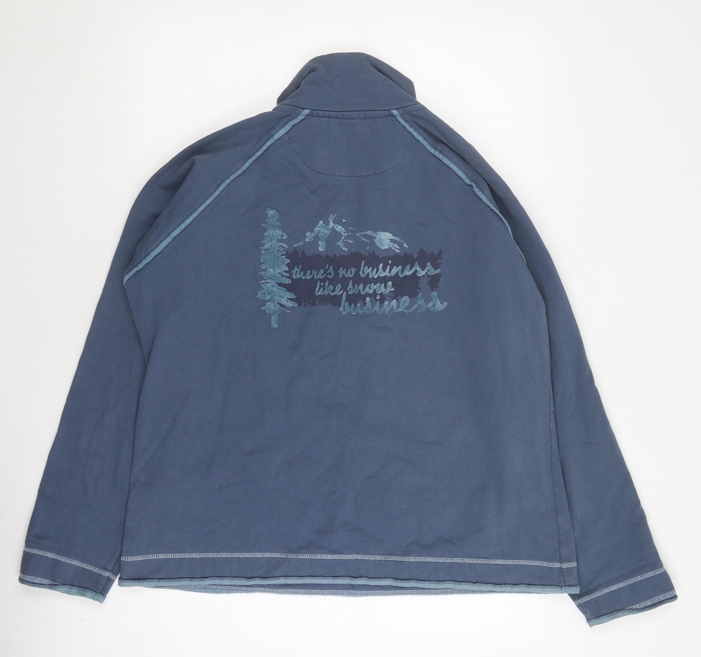 Fat Face Blue Women's Sweatshirt, Size 18, Graphic Zip