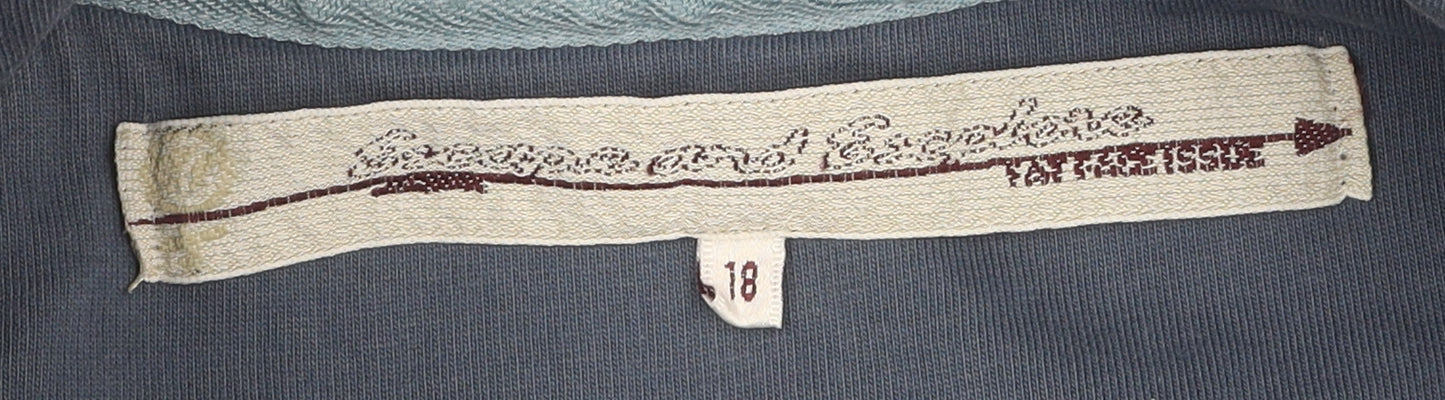 Fat Face Blue Women's Sweatshirt, Size 18, Graphic Zip