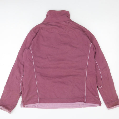 Fat Face Women's Purple Sweatshirt, Size 12, 1/4 Zip