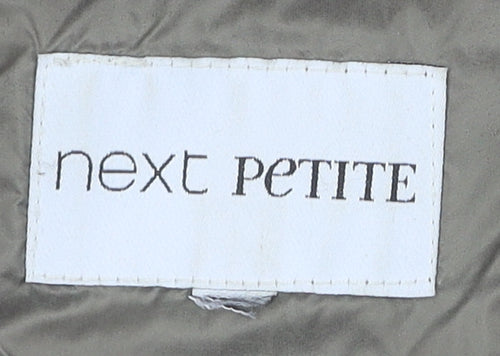 Next Petite Green Puffer Jacket, Size 16, Hooded, Full Zip