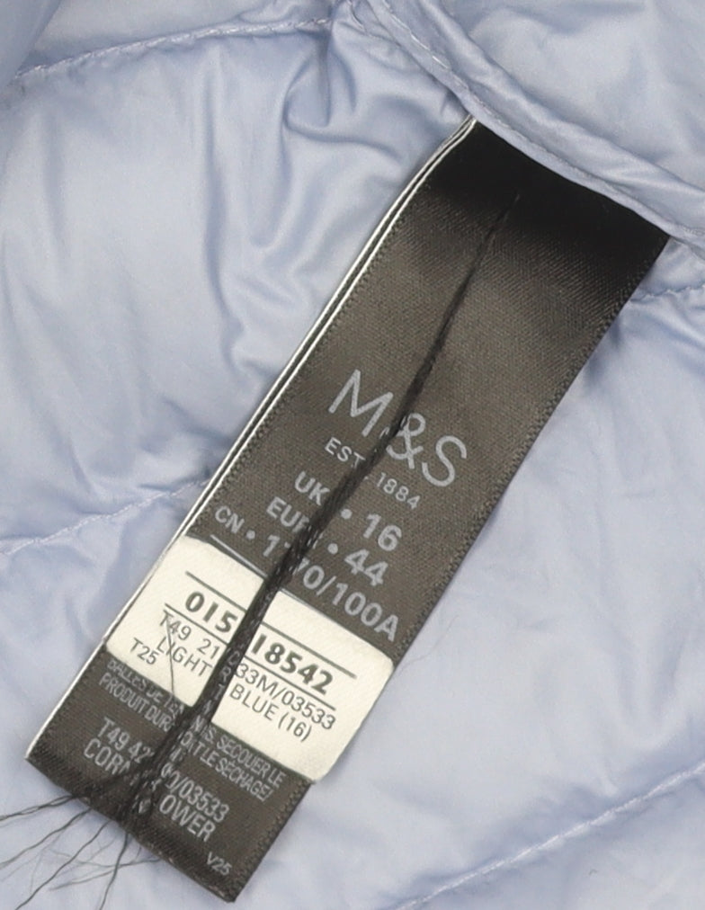 Marks & Spencer Women's Blue Puffer Jacket Size 16