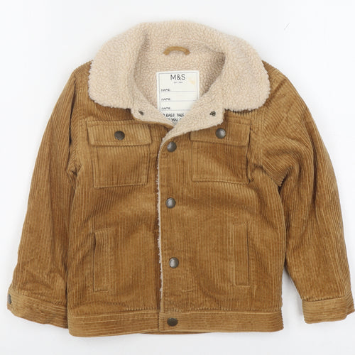 Marks & Spencer Boys Brown Corduroy Jacket 4-5 Years