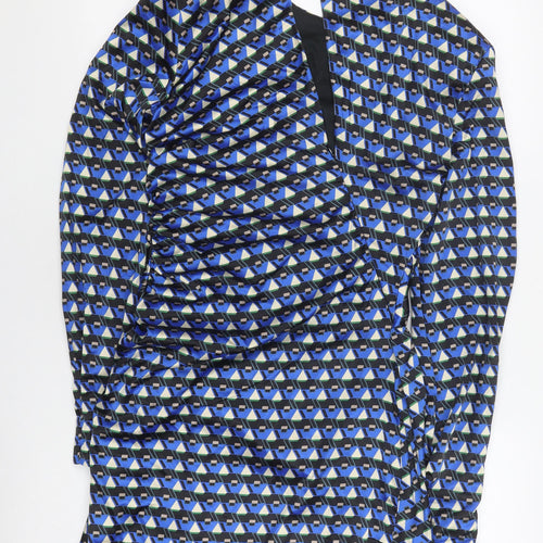 Zara Women's Blue Geometric Shift Dress, Size M
