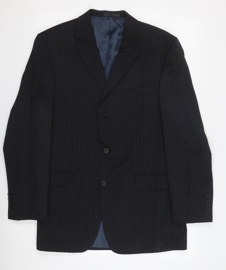 Marks and Spencer Men's Black Pinstripe Blazer 40R