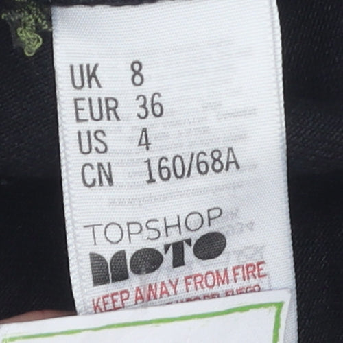 Topshop Women's Black Embroidered Short Skirt