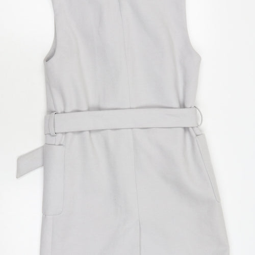 Topshop Women's Grey Belted Waistcoat Size 6