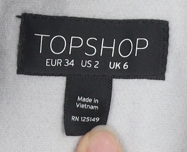Topshop Women's Grey Belted Waistcoat Size 6