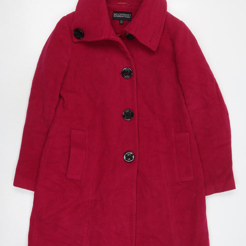 Modernist Women's Red Wool Blend Overcoat XS