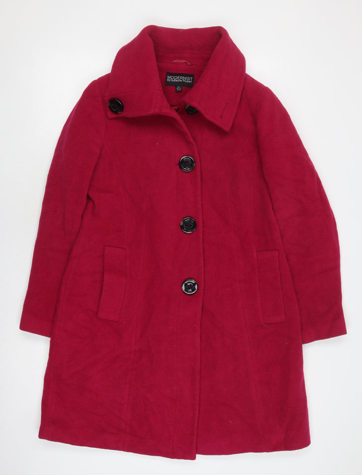 Modernist Women's Red Wool Blend Overcoat XS