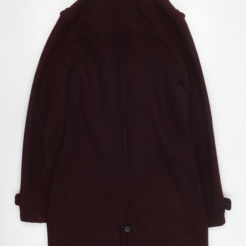 Topman Men's Brown Wool Pea Coat Size S Classic Style