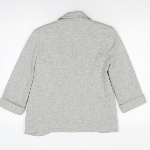 Topshop Women's Grey Blazer Size 8 Mid-Length Classic