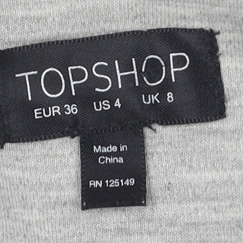 Topshop Women's Grey Blazer Size 8 Mid-Length Classic