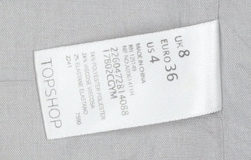 Topshop Women's Grey Blazer Size 8 Mid-Length Classic