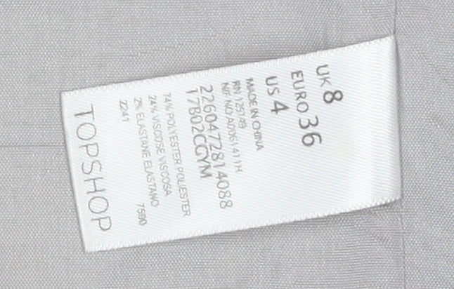 Topshop Women's Grey Blazer Size 8 Mid-Length Classic