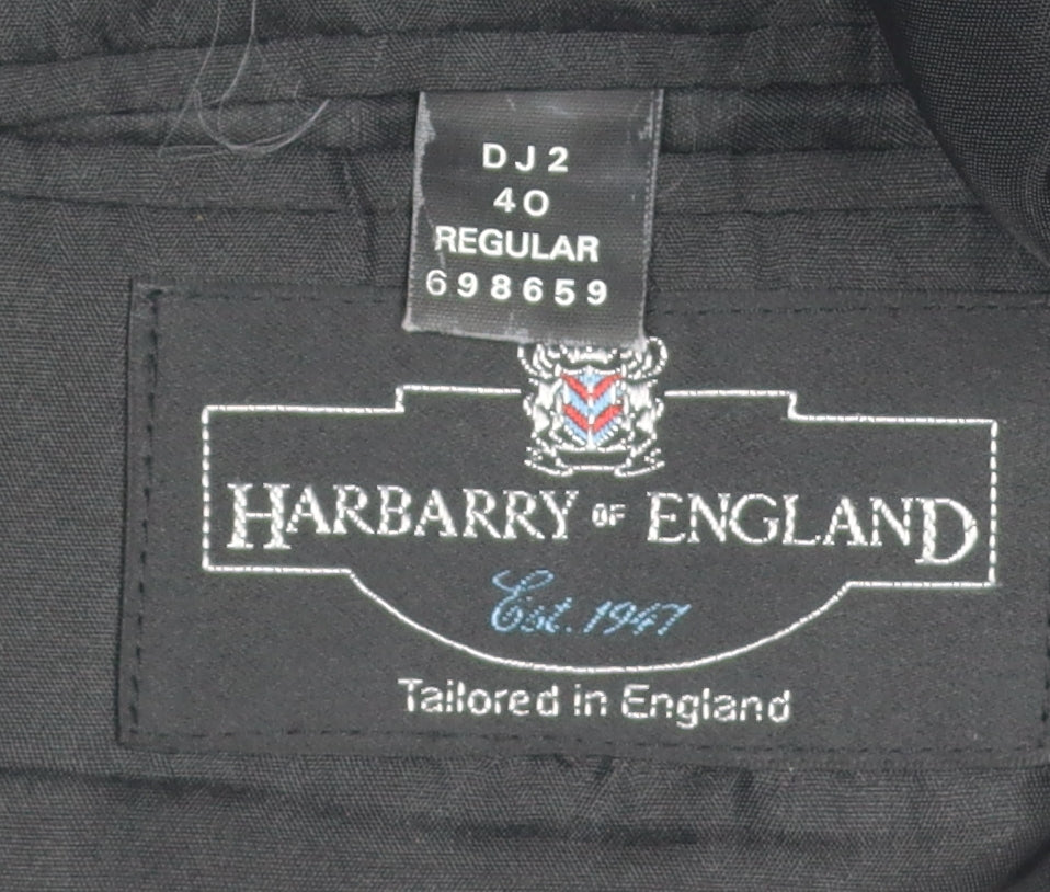 Harbarry of England Men's Black Blazer, Size 40R, Formal