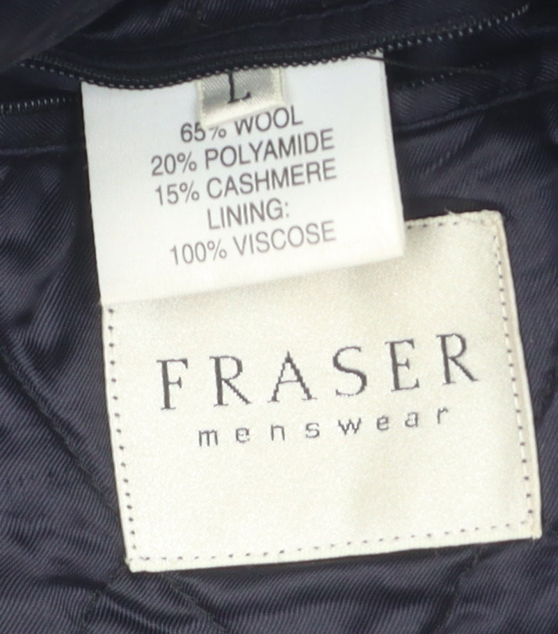 Fraser Menswear Blue Wool Cashmere Coat, Men's L