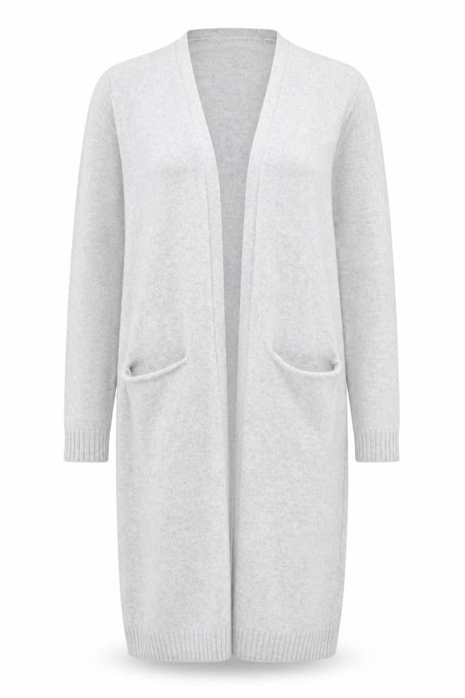 Front view of VILA Women's Grey Cardigan -, size 12, V-Neck Knit