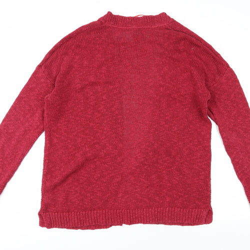 White Stuff Women's Red Cardigan Size 18 Cotton Linen