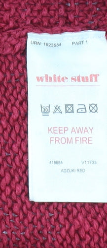 White Stuff Women's Red Cardigan Size 18 Cotton Linen