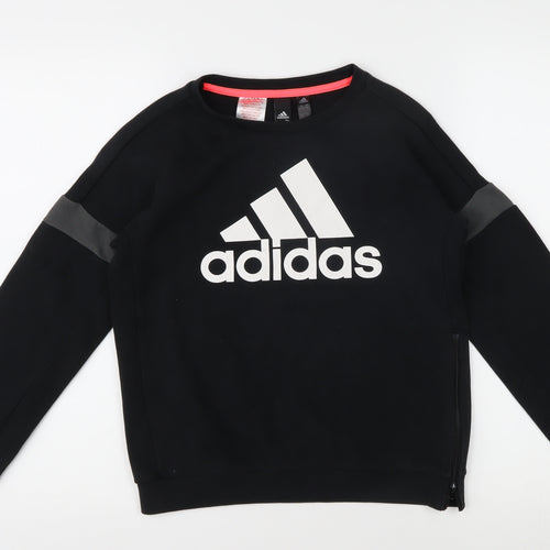 Adidas Boys Black Logo Pullover Top 11-12Y Casual