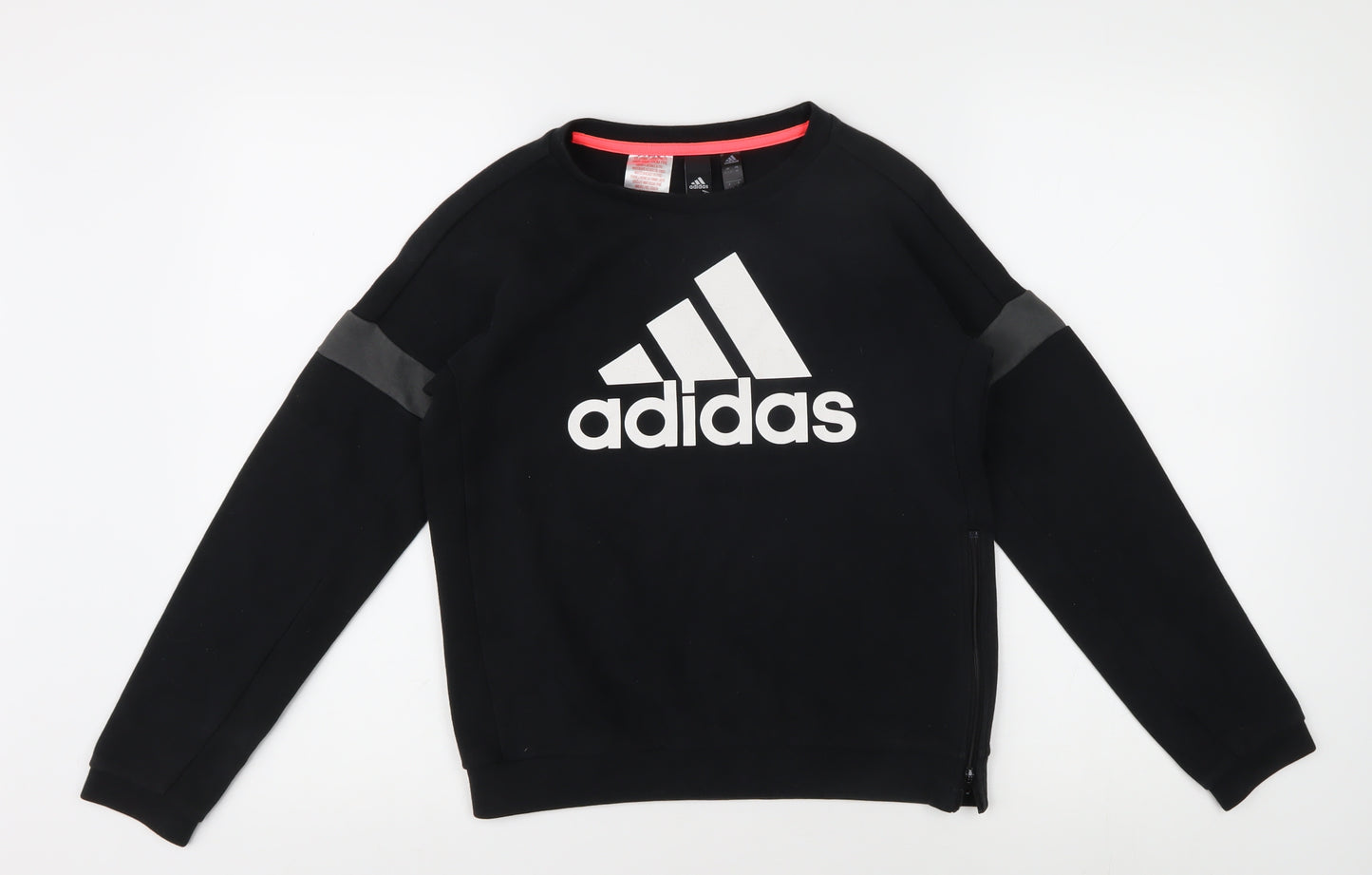 Adidas Boys Black Logo Pullover Top 11-12Y Casual