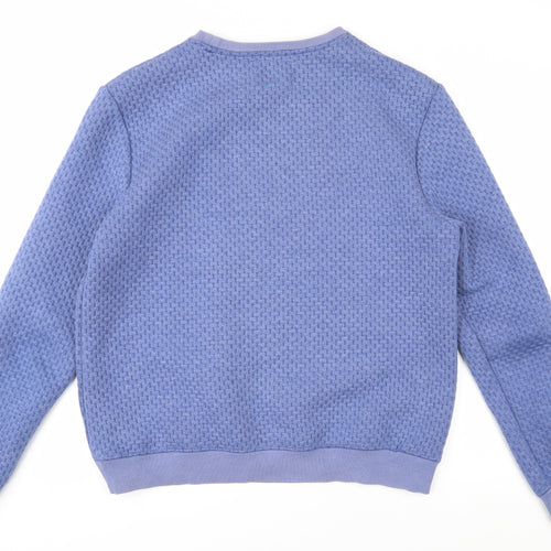 HYMN Men's Blue Waffle-Knit Pullover Jumper L