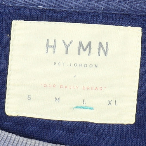 HYMN Men's Blue Waffle-Knit Pullover Jumper L