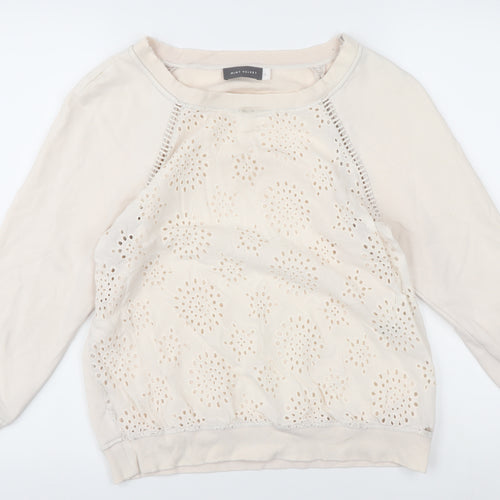 Mint Velvet Women's Beige Crochet Detail Top - Size 10