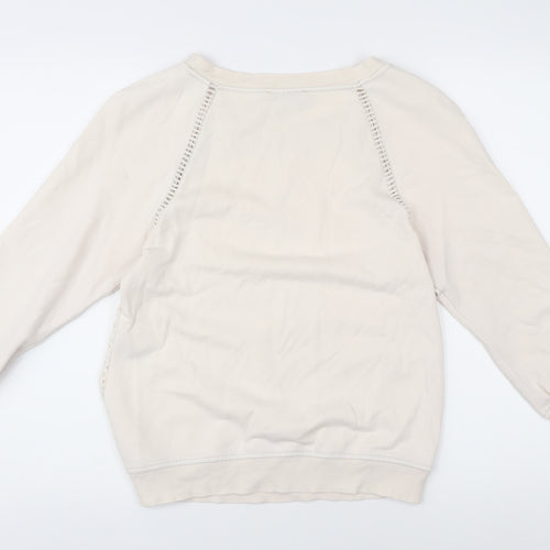 Mint Velvet Women's Beige Crochet Detail Top - Size 10