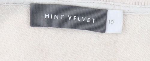 Mint Velvet Women's Beige Crochet Detail Top - Size 10