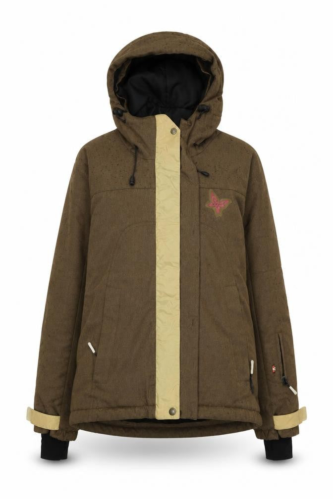 Front view of Kari Traa Women's Brown Hooded Jacket S