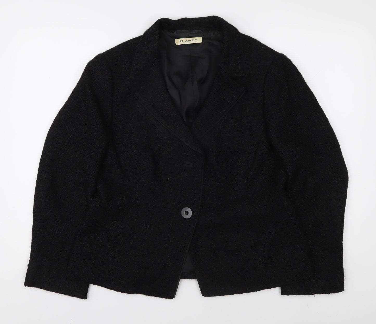 Planet Women's Black Blazer UK 16 Classic Formal