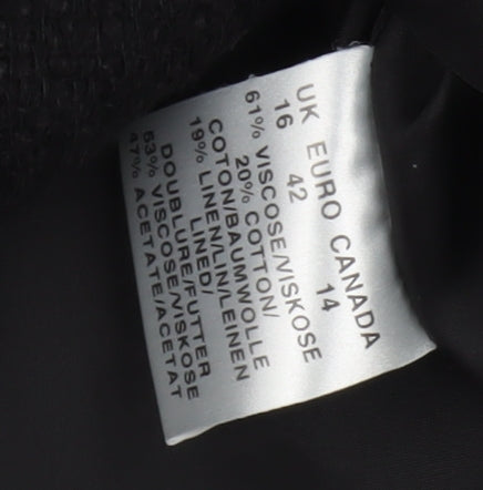 Planet Women's Black Blazer UK 16 Classic Formal