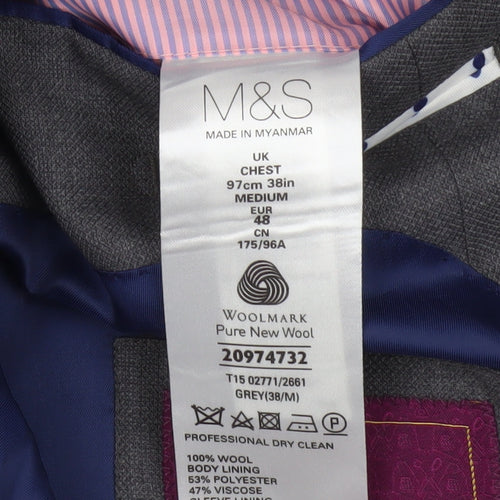 Marks and Spencer Grey Blazer, 38R Men's Business Wear